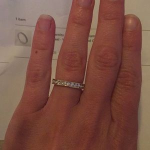 Diamond eternity band -yellow gold- CZ